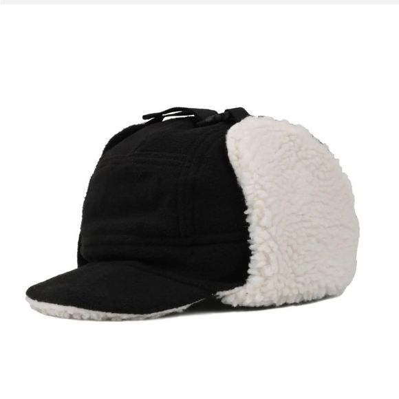 Cold Winter Trapper Hunting Hat with Visor Windproof Warm Russian Earflap Caps - Picture 3 of 4